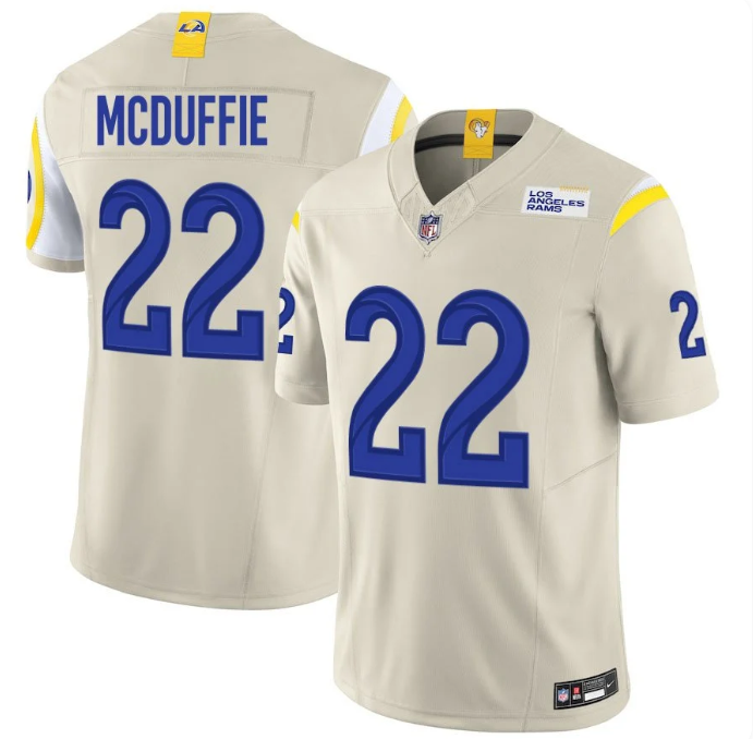 Los Angeles Rams #22 Trent McDuffie Nike Alternate Game Jersey – Bone