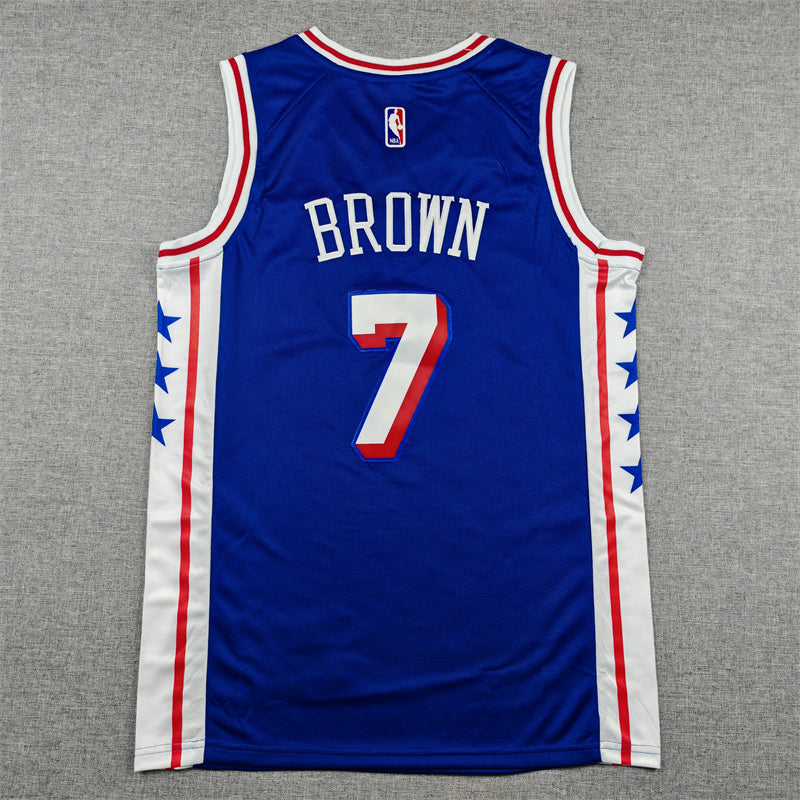 Jaylen Brown #7 Philadelphia 76ers Icon Edition Swingman Jersey – Blue