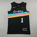 Victor Wembanyama #1 San Antonio Spurs City Edition Swingman Jersey – Black (Fiesta)