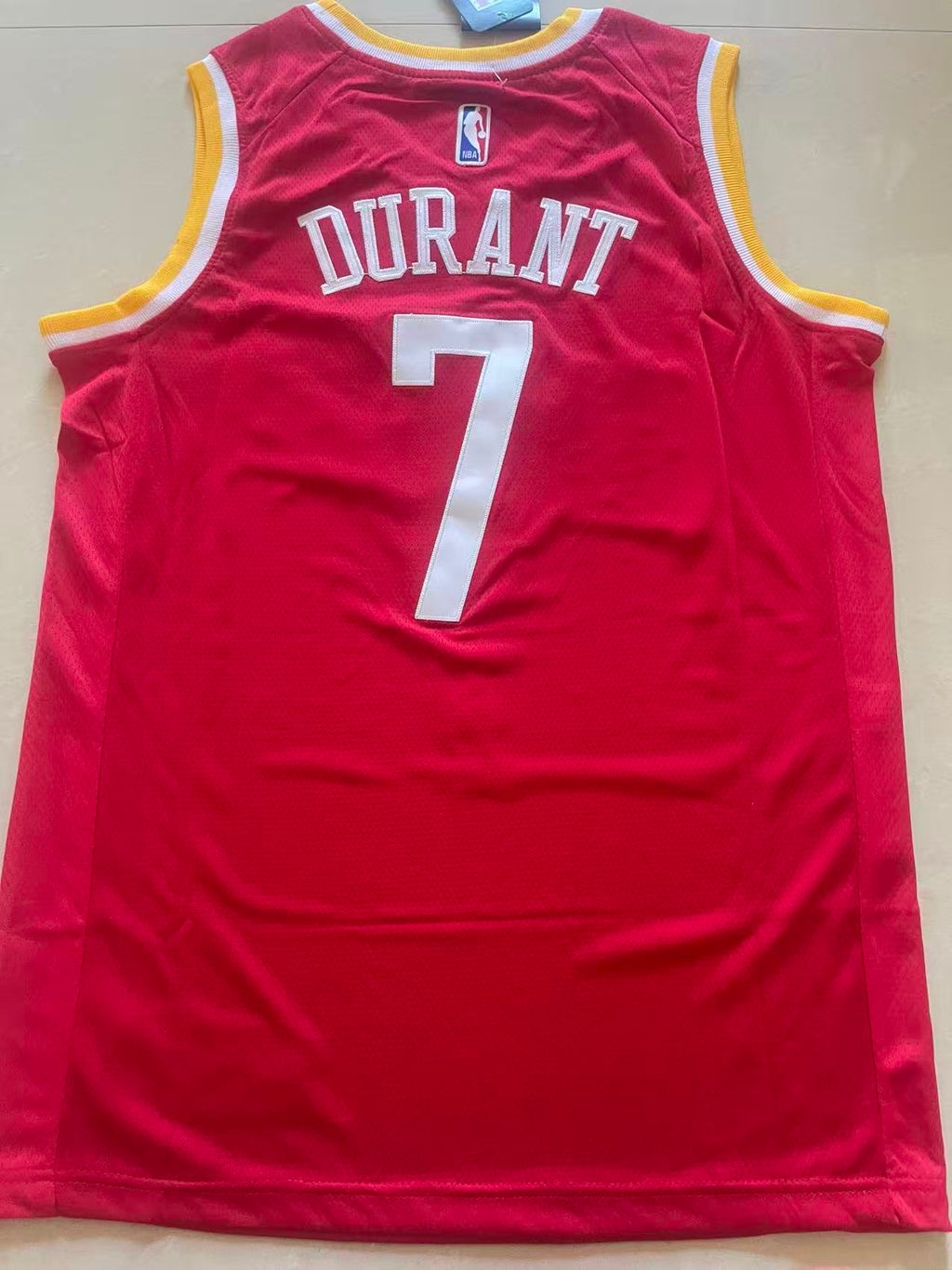 Kevin Durant #7 Houston Rockets Classic Edition Swingman Jersey – Red (Gold Trim)