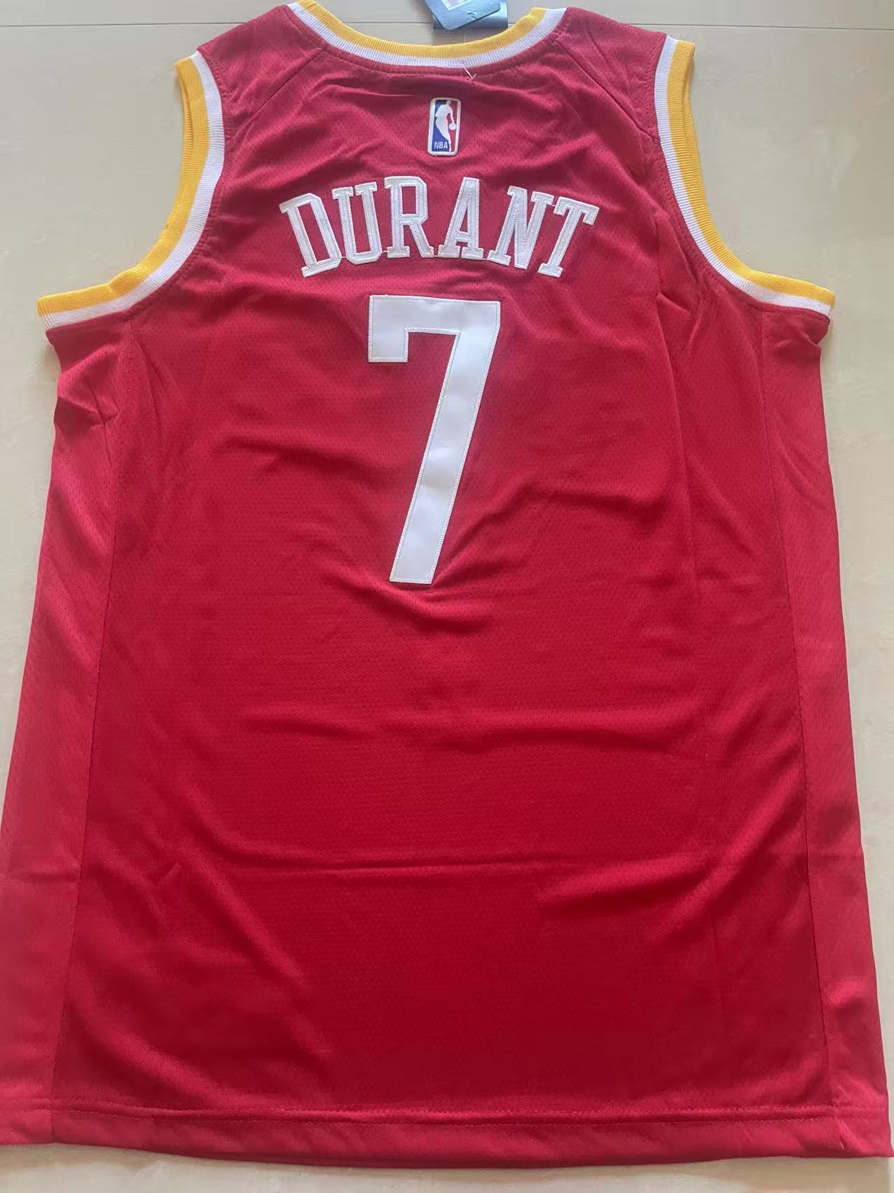 Kevin Durant #7 Houston Rockets Classic Edition Swingman Jersey – Red (Gold Trim)