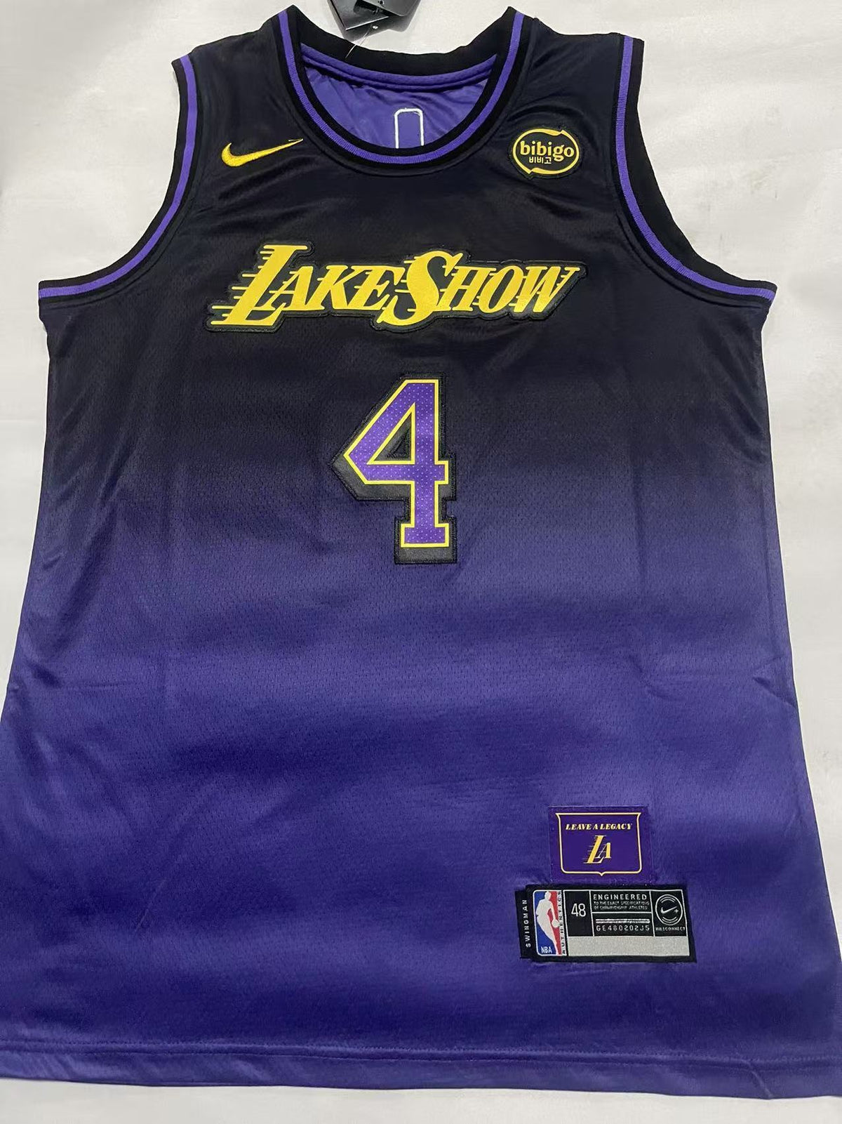 Los Angeles Lakers #4 Nike City Edition Swingman Jersey – LakeShow Black/Purple