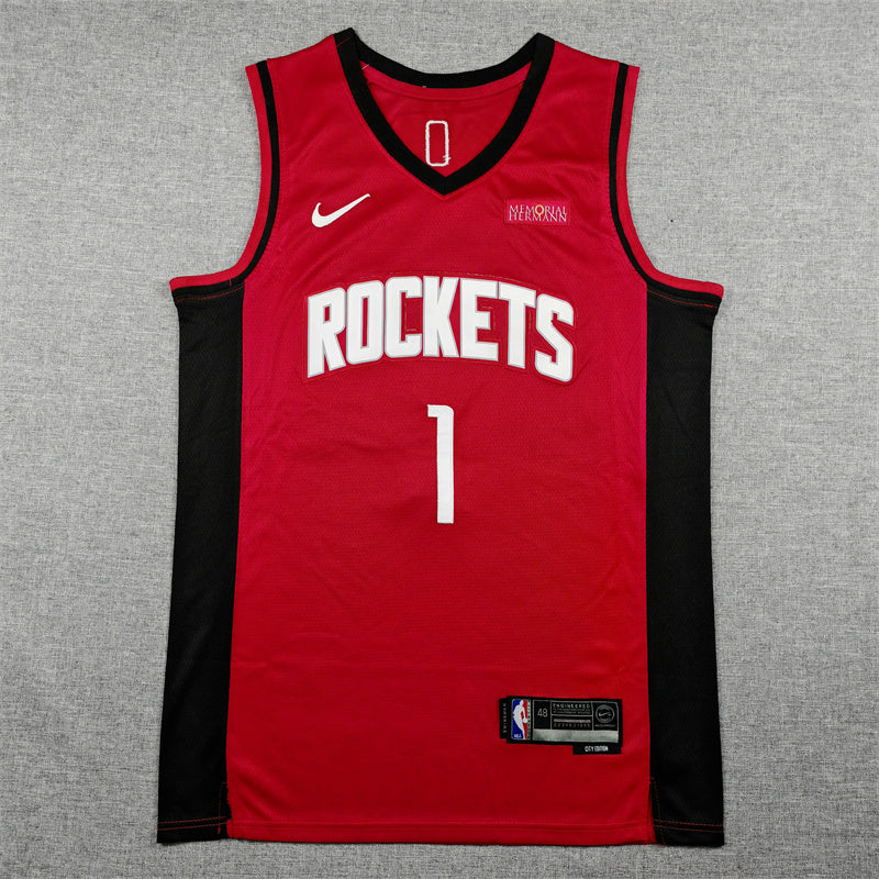 Amen Thompson #1 Houston Rockets Icon Edition Swingman Jersey – Red
