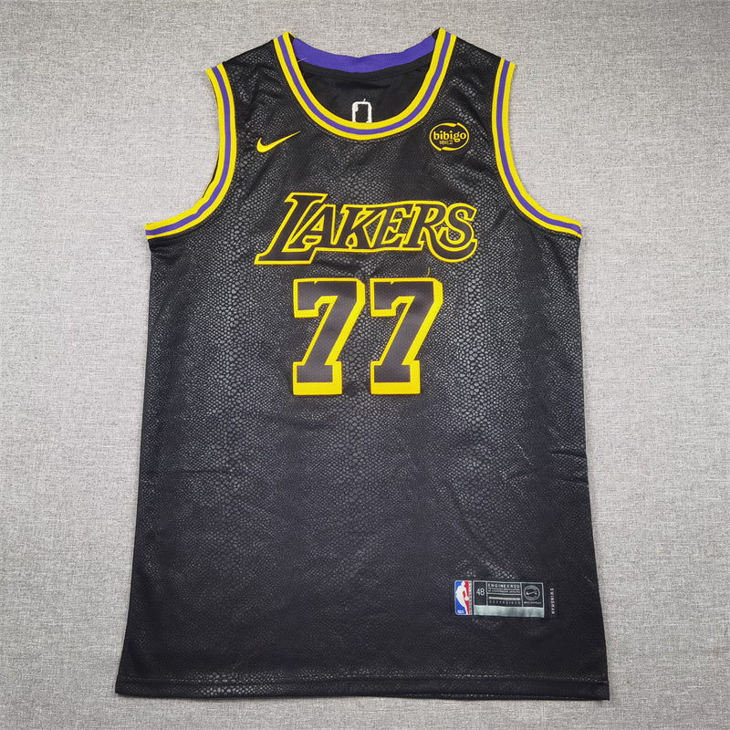 Luka Dončić #77 Los Angeles Lakers City Edition Nike Swingman Jersey – Black Mamba