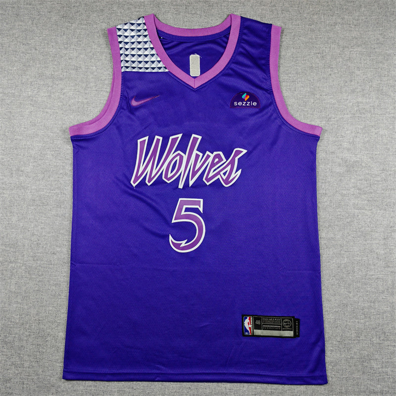 Anthony Edwards #5 Minnesota Timberwolves City Edition Swingman Jersey – Purple (Prince)