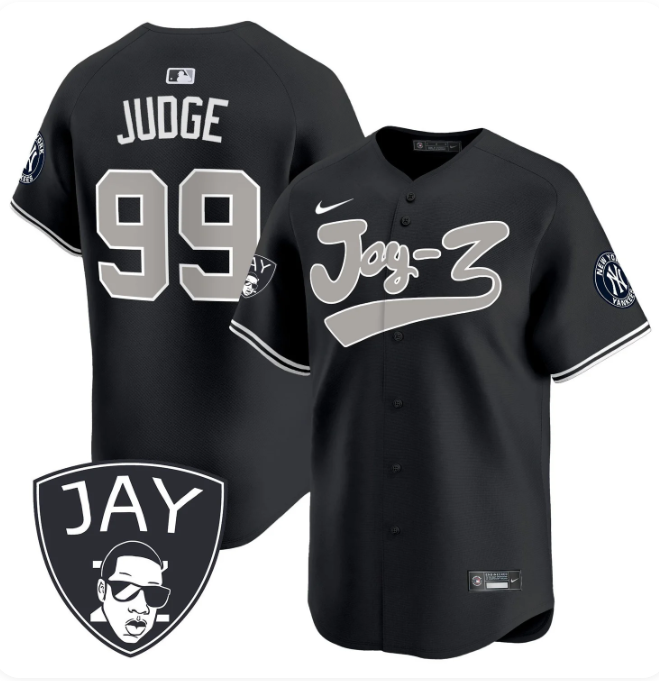 New York Yankees #99 Aaron Judge x Jay-Z Limited Edition Men's Baseball Jersey – Black