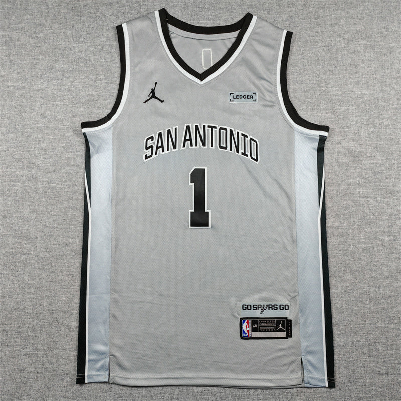 Victor Wembanyama #1 San Antonio Spurs Jordan Brand Statement Edition Swingman Jersey – Gray