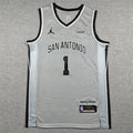 Victor Wembanyama #1 San Antonio Spurs Jordan Brand Statement Edition Swingman Jersey – Gray