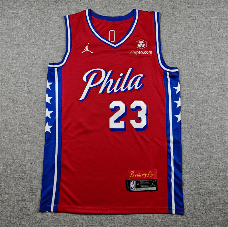 LeBron James #23 Philadelphia 76ers Statement Edition Swingman Jersey – Red