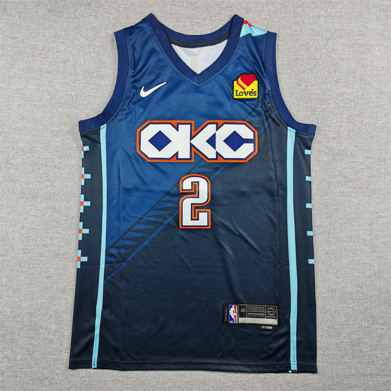 Shai Gilgeous-Alexander #2 Oklahoma City Thunder City Edition Swingman Jersey – Navy