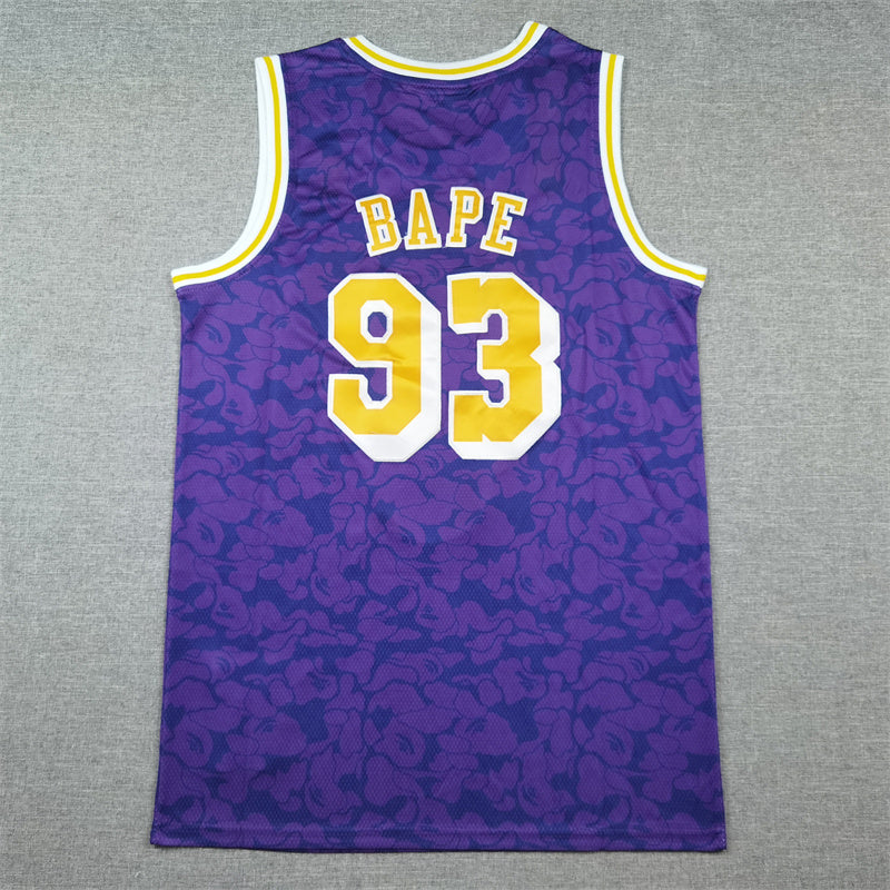 BAPE x Los Angeles Lakers #93 Mitchell & Ness Hardwood Classics Jersey – Purple Camo