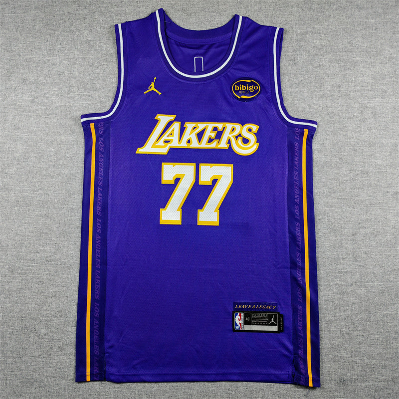 Luka Dončič #77 Los Angeles Lakers Jordan Brand Statement Edition Swingman Jersey – Purple