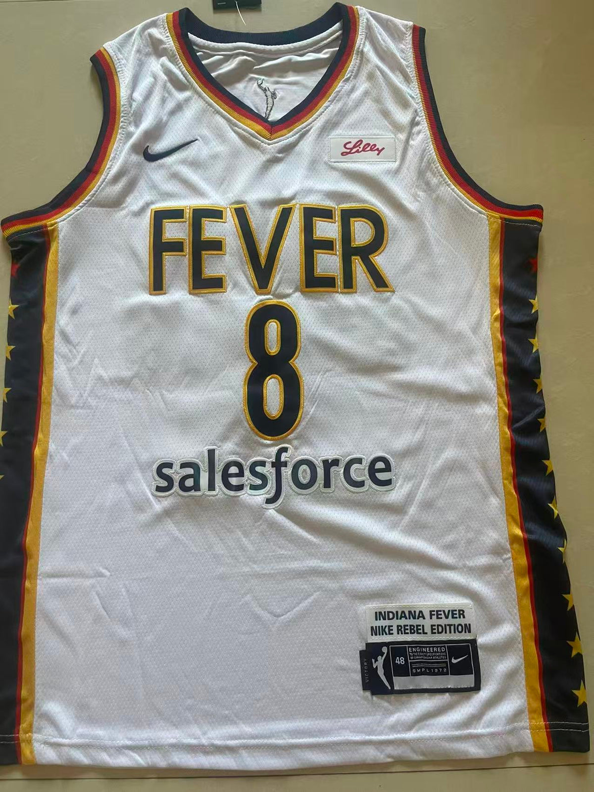 Cunningham #8 Indiana Fever Nike Rebel Edition Swingman Jersey – White