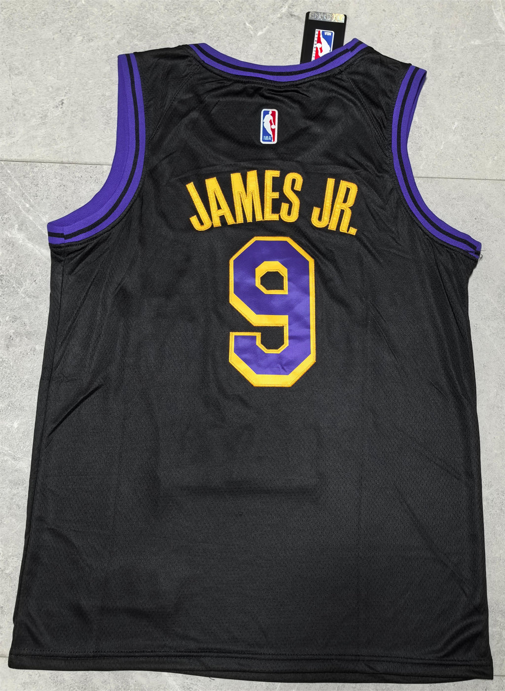 Bronny James Jr. #9 Los Angeles Lakers City Edition Swingman Jersey – Black