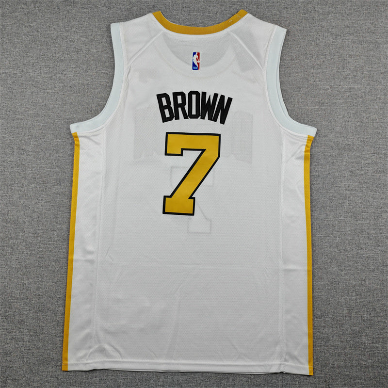 Jaylen Brown #7 Boston Celtics City Edition Swingman Jersey – White (Boston Garden Gold)