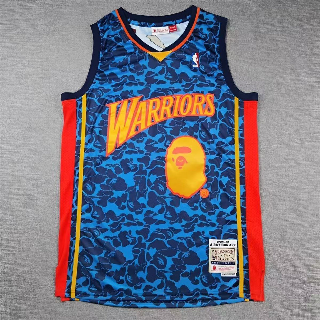 BAPE x Golden State Warriors #93 Mitchell & Ness Hardwood Classics Jersey – Blue Camo