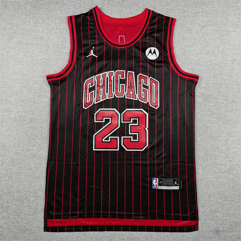 Michael Jordan #23 Chicago Bulls Jordan Brand Statement Edition Swingman Jersey – Black Pinstripe