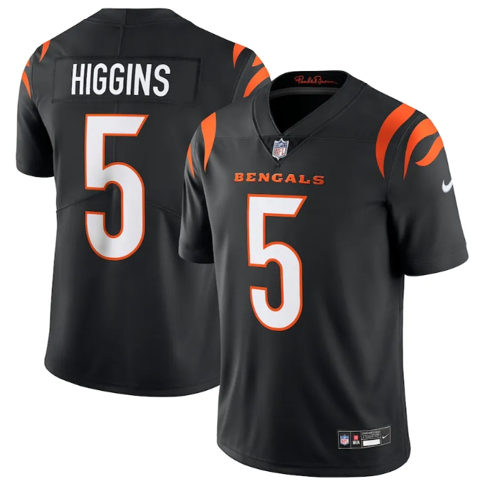 Tee Higgins #5 Cincinnati Bengals Men's Game Jersey - Black