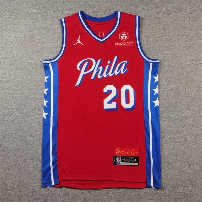 Jared McCain #20 Philadelphia 76ers Statement Edition Swingman Jersey – Red
