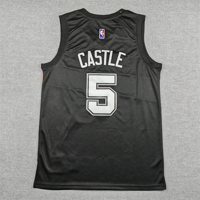 Stephon Castle #5 San Antonio Spurs Nike City Edition Swingman Jersey – Black