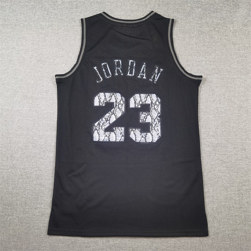 Michael Jordan #23 Chicago Bulls Mitchell & Ness Hardwood Classics Jersey – Black Snakeskin