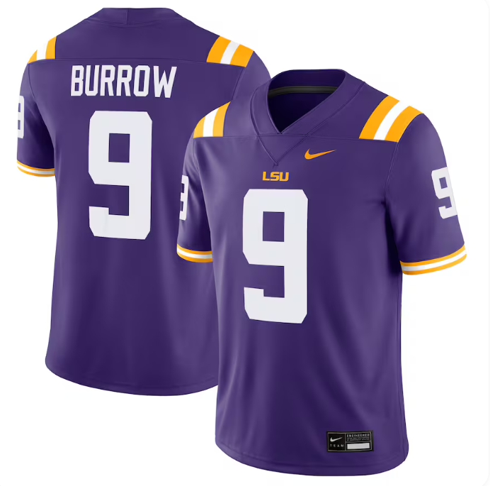 Joe Burrow #9 LSU Tigers Alumni Jersey - Purple
