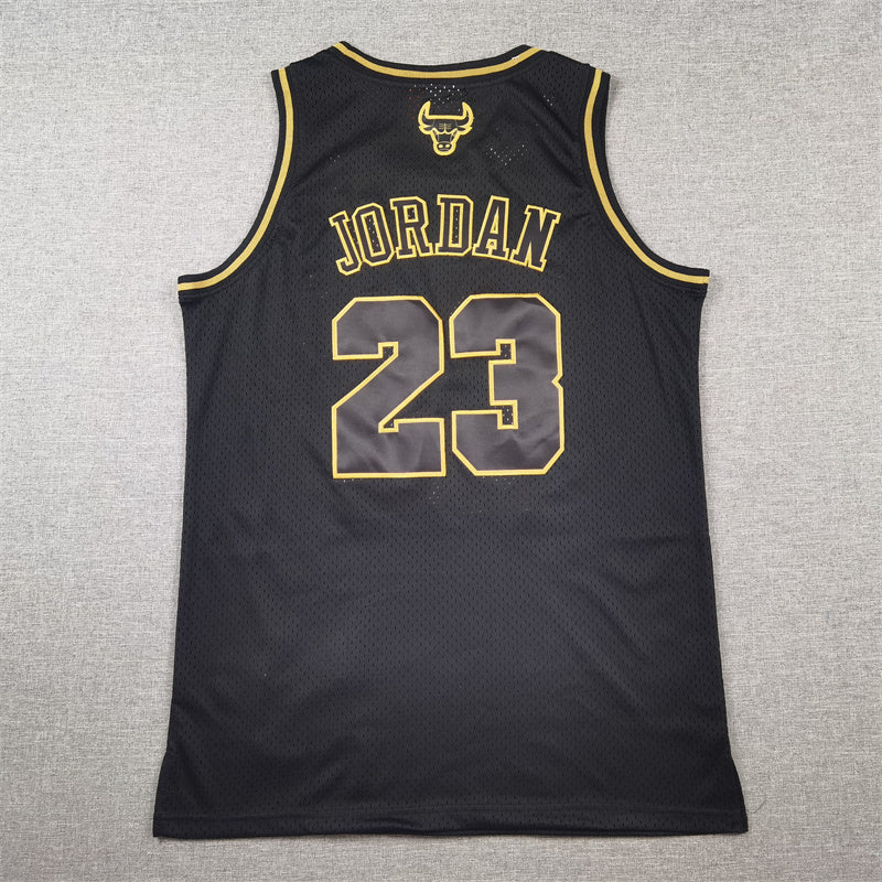 Michael Jordan #23 Chicago Bulls Mitchell & Ness Hardwood Classics Jersey – Black/Gold