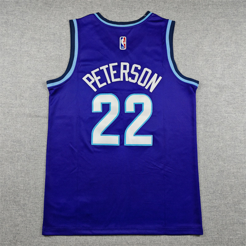 Drew Peterson #22 Utah Jazz City Edition Nike Swingman Jersey – Purple Mountain