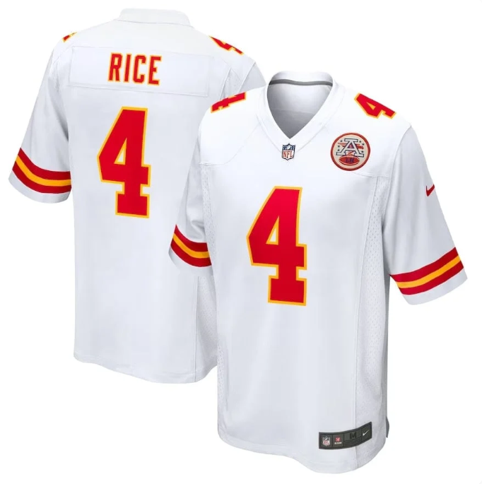 Men's Rashee Rice #4 Kansas City Chiefs Stitched Football Jersey