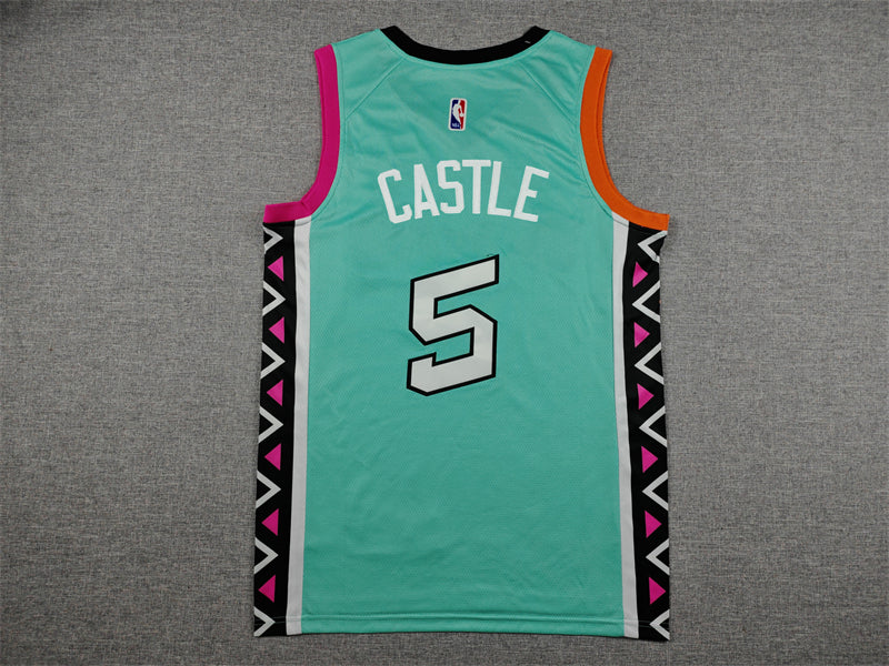 Stephon Castle #5 San Antonio Spurs Nike City Edition Swingman Jersey – Teal