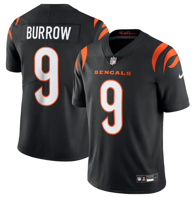 Joe Burrow #9 Cincinnati Bengals Nike Vapor Untouchable Limited Jersey – Black