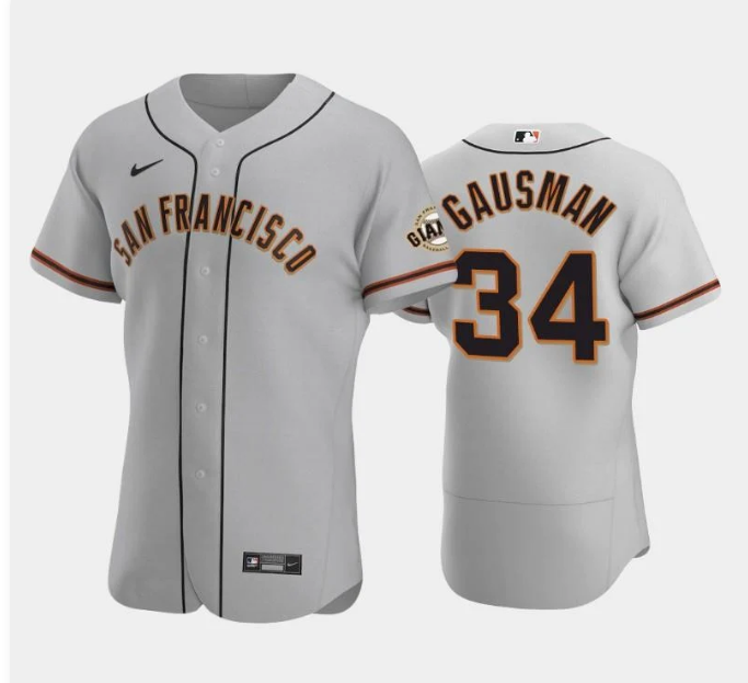 Men's San Francisco Giants #34 Kevin Gausman Gray Road Player Jersey