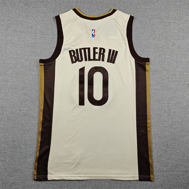 Jimmy Butler III #10 Golden State Warriors City Edition Swingman Jersey – The Town (Cream)