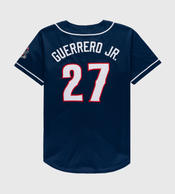 Men's Vladimir Guerrero Jr. #27 New Hampshire Fisher Cats Throwback Mesh Button-Up Jersey