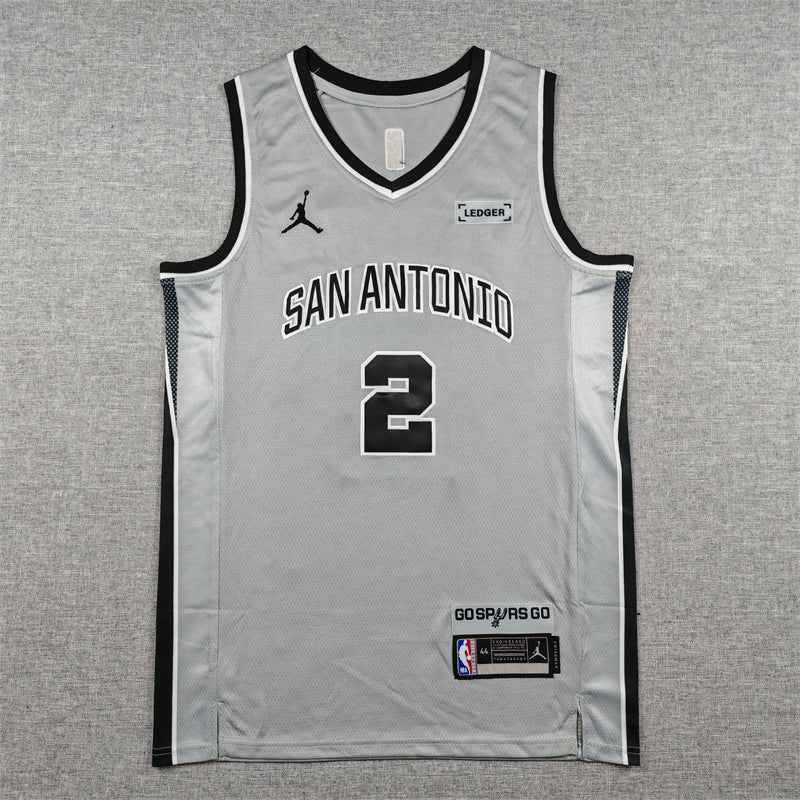 Ron Harper Jr. #2 San Antonio Spurs Jordan Brand Statement Edition Swingman Jersey – Gray