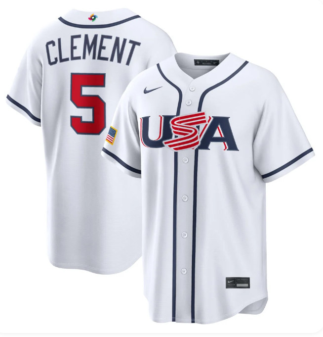 Men's Ernie Clement USA #5 2026 World Baseball Classic Jersey