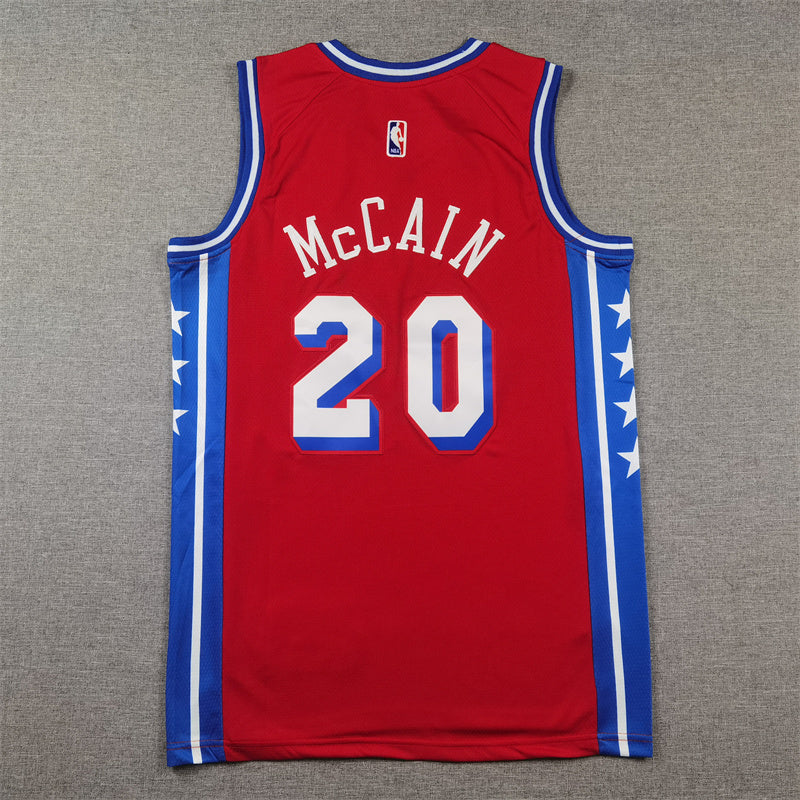 Jared McCain #20 Philadelphia 76ers Statement Edition Swingman Jersey – Red
