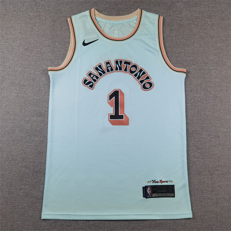 Victor Wembanyama #1 San Antonio Spurs Nike City Edition Swingman Jersey – Mint/Cream