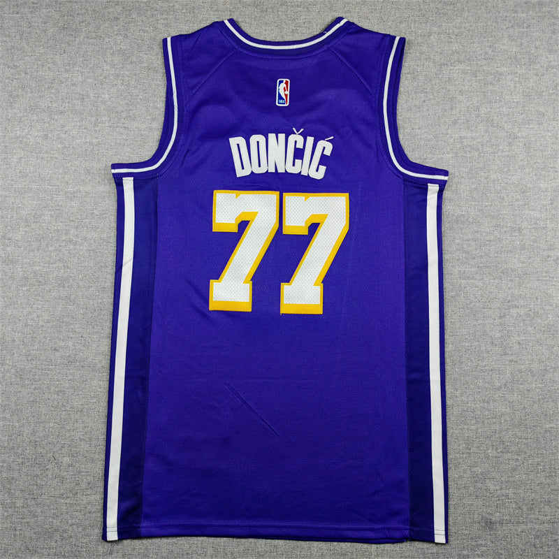 Luka Dončič #77 Los Angeles Lakers Jordan Brand Statement Edition Swingman Jersey – Purple
