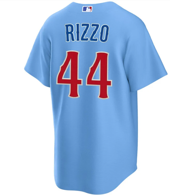 Men's Chicago Cubs Anthony Rizzo #44 Nike Light Blue 2nd Alternate Replica Jersey