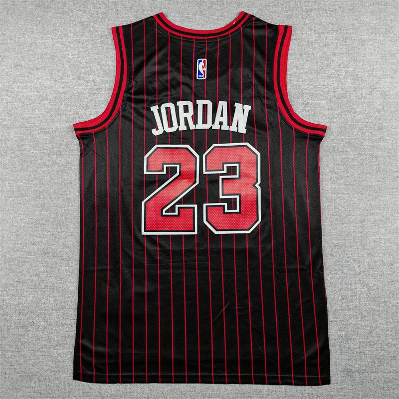 Michael Jordan #23 Chicago Bulls Jordan Brand Statement Edition Swingman Jersey – Black Pinstripe