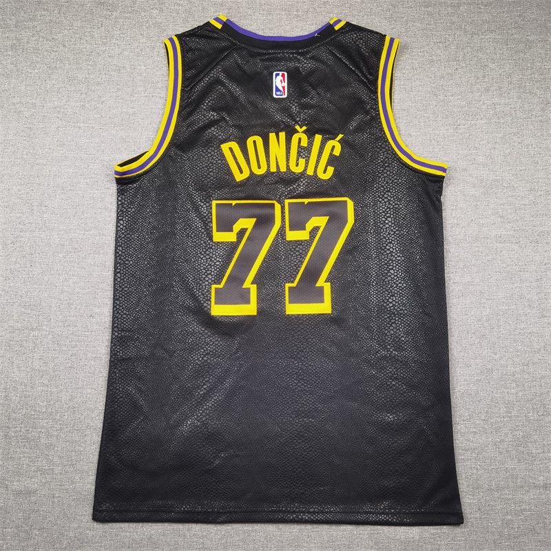 Luka Dončić #77 Los Angeles Lakers City Edition Nike Swingman Jersey – Black Mamba