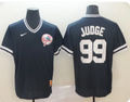 New York Yankees #99 Aaron Judge Nike Cooperstown Collection Men's Pullover V-Neck Jersey – Navy