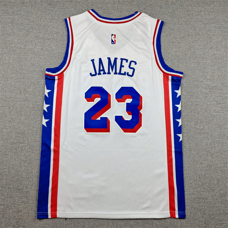 LeBron James #23 Philadelphia 76ers Association Edition Swingman Jersey – White