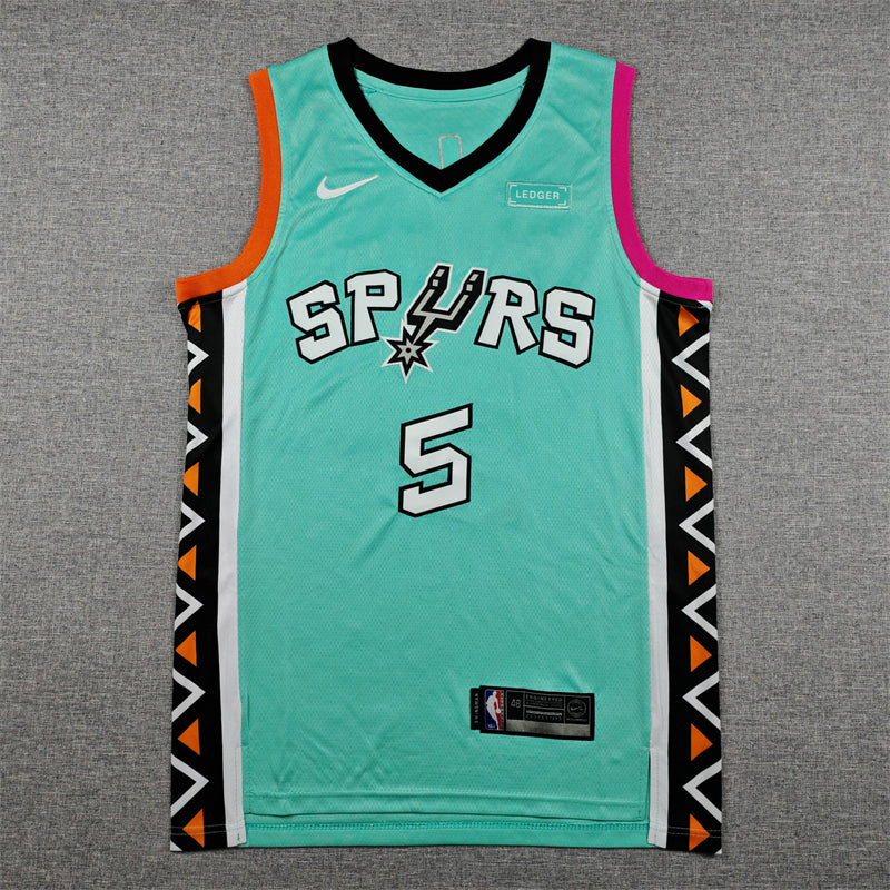 Stephon Castle #5 San Antonio Spurs Nike City Edition Swingman Jersey – Teal