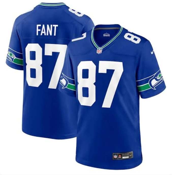 Noah Fant #87 Seattle Seahawks Nike Game Jersey – Royal Blue Throwback