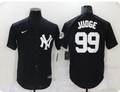 New York Yankees #99 Aaron Judge Nike Men's Baseball Jersey – Black Button-Front with NY Logo