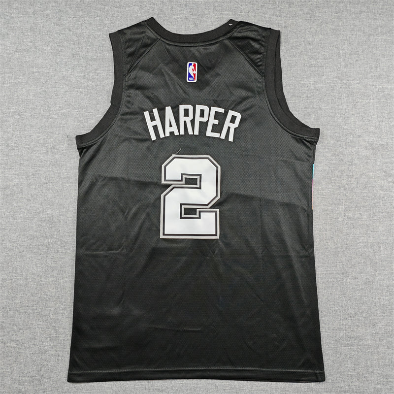 Ron Harper Jr. #2 San Antonio Spurs Nike City Edition Swingman Jersey – Black