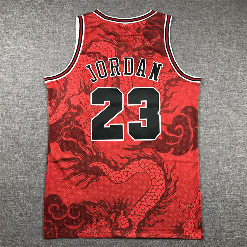 Michael Jordan #23 Chicago Bulls Mitchell & Ness Hardwood Classics Jersey – Red Dragon