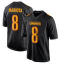 Men's Washington Commanders #8 Marcus Mariota Black Fashion Game Jersey
